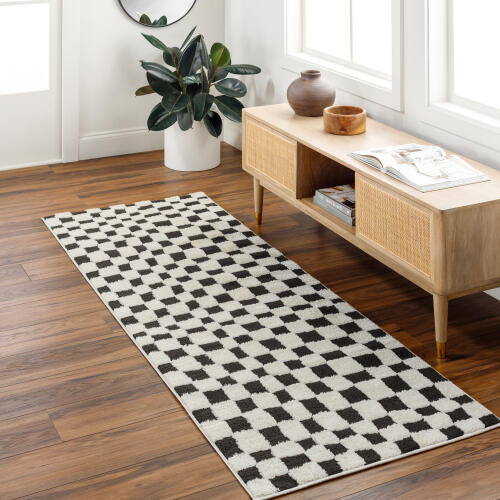 Livabliss Freud Machine Woven Rug — Ivory / Black | FEU-2302 - colour & pattern