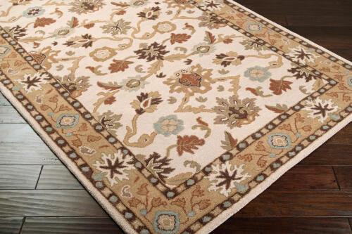 Caesar Handmade Wool Rug — Ivory / Gold / Rust | CAE-1010 - colour & pattern