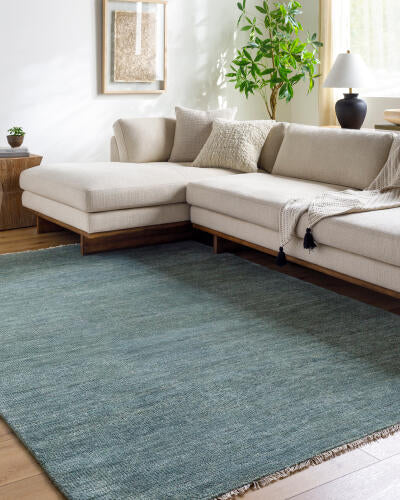 Epic Handmade Wool Rug — Teal / Slate | EPI-2305