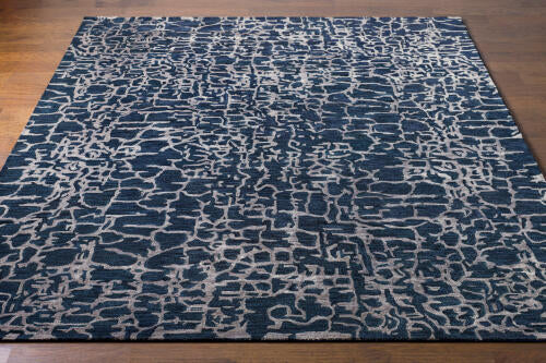 Banshee Handmade Wool & Viscose Rug — Dark Blue | BAN-3306