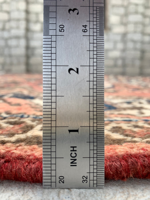 Handmade Persian Wool Area Rug 7x10 - Taupe Floral Medallion Persian Style Rug - Exact Size 9'8" x 6'11" - KBHM-1002