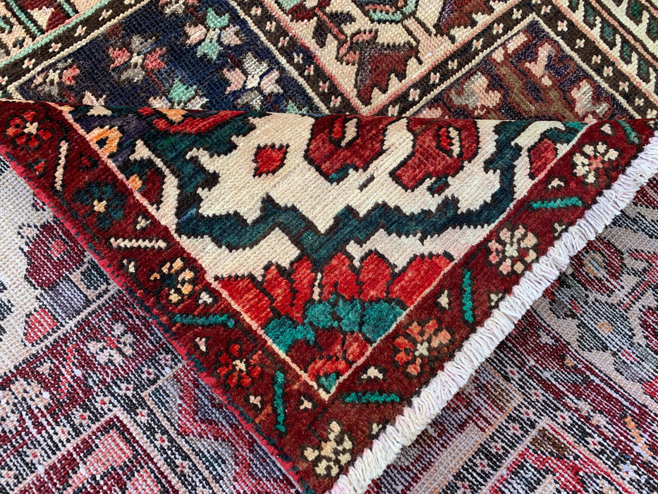 Handmade Persian Wool Area Rug 7x10 - Multicolor Geometric Patchwork Persian Style Rug - Exact Size 9'5" x 6'7" - KBHM-1006