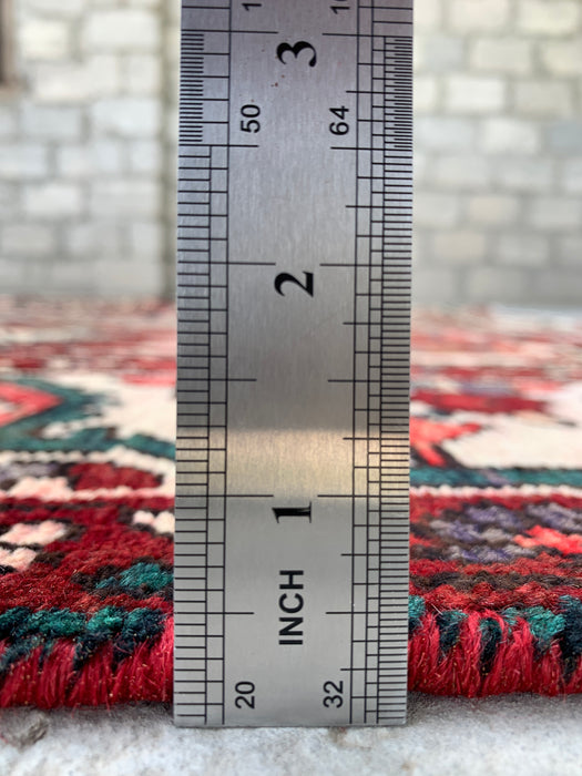 Handmade Persian Wool Area Rug 7x10 - Multicolor Geometric Patchwork Persian Style Rug - Exact Size 9'5" x 6'7" - KBHM-1006