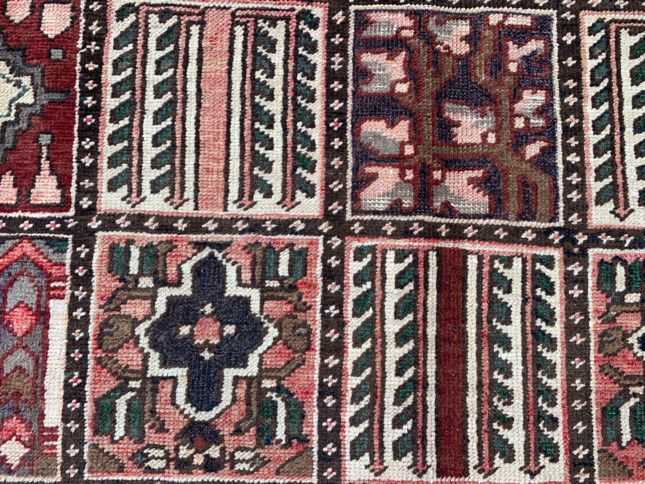 Handmade Persian Wool Area Rug 7x10 - Multicolor Geometric Patchwork Persian Style Rug - Exact Size 9'5" x 6'7" - KBHM-1006