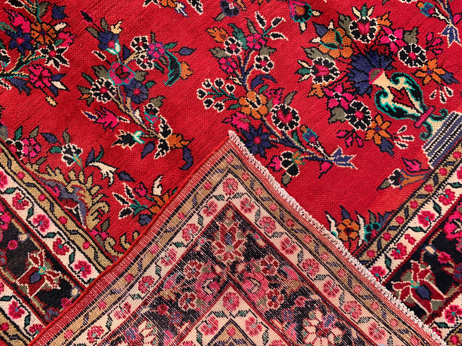 Handmade Persian Wool Area Rug 7x10 - Red, Blue & Ivory Traditional Medallion Persian Style Rug - Exact Size 10'4" x 6'11" - KBHM-1040