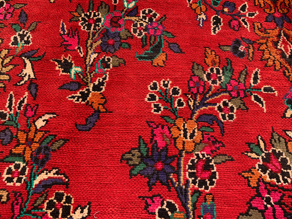 Handmade Persian Wool Area Rug 7x10 - Red, Blue & Ivory Traditional Medallion Persian Style Rug - Exact Size 10'4" x 6'11" - KBHM-1040