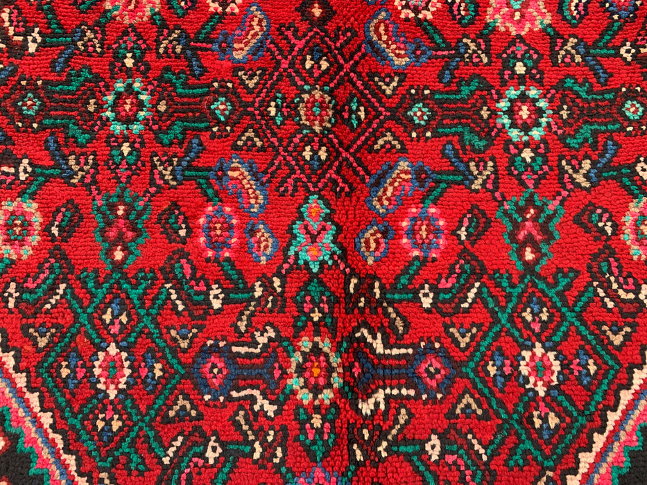 Handmade Persian Wool Area Rug 7x10 - Red, Blue & Ivory Traditional Persian Style Rug - Exact Size 10'0" x 7'0" - KBHM-1091
