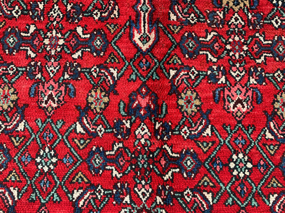 Handmade Persian Wool Area Rug 7x10 - Red, Blue & Ivory Traditional Medallion Persian Style Rug - Exact Size 10'0" x 6'11" - KBHM-1093