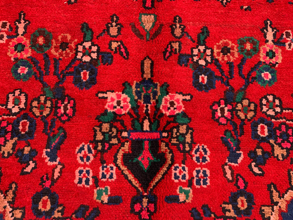 Handmade Persian Wool Area Rug 7x10 - Red, Navy & Ivory Traditional Medallion Persian Style Rug - Exact Size 10'8" x 6'11" - KBHM-1103