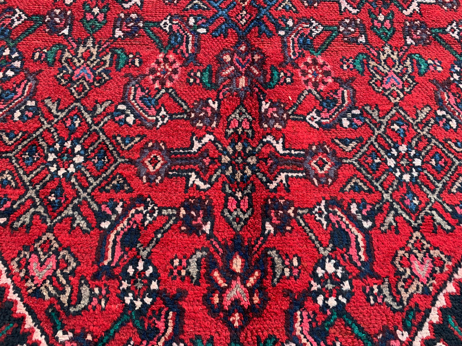 Handmade Persian Wool Area Rug 7x10 - Red & Navy Persian Style Rug - Exact Size 10'2" x 6'11" - KBHM-1116