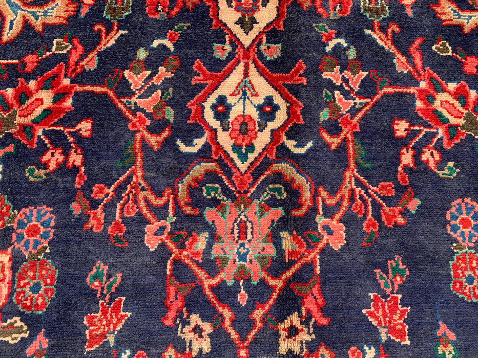 Handmade Persian Wool Area Rug 7x10 - Navy & Red Persian Style Rug - Exact Size 9'3" x 6'2" - KBHM-1125
