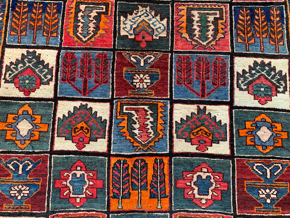 Handmade Persian Wool Area Rug Multi-colored with Strong Red and Rust/Orange accents - 7x10 - Traditional Persian Style Rug - Exact Size 9'4" x 6'6" - KBHM-1127