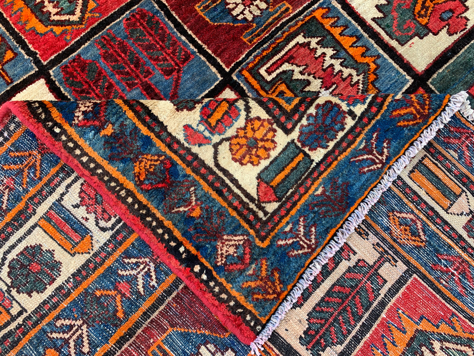 Handmade Persian Wool Area Rug Multi-colored with Strong Red and Rust/Orange accents - 7x10 - Traditional Persian Style Rug - Exact Size 9'4" x 6'6" - KBHM-1127