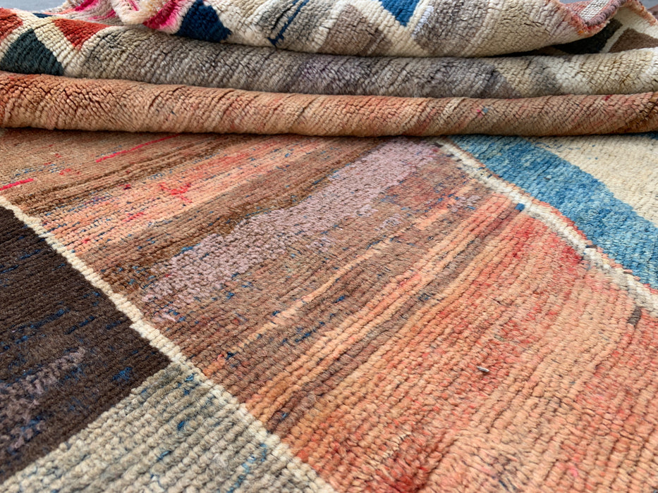 Handmade Persian Wool Area Rug 7x10 - Multicolor Geometric Persian Style Rug - Exact Size 6'6" x 9'6" - KBHM-1134