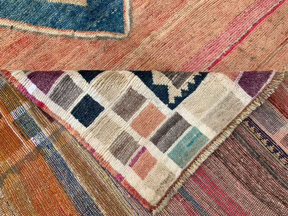 Handmade Persian Wool Area Rug 7x10 - Multicolor Geometric Persian Style Rug - Exact Size 6'6" x 9'6" - KBHM-1134