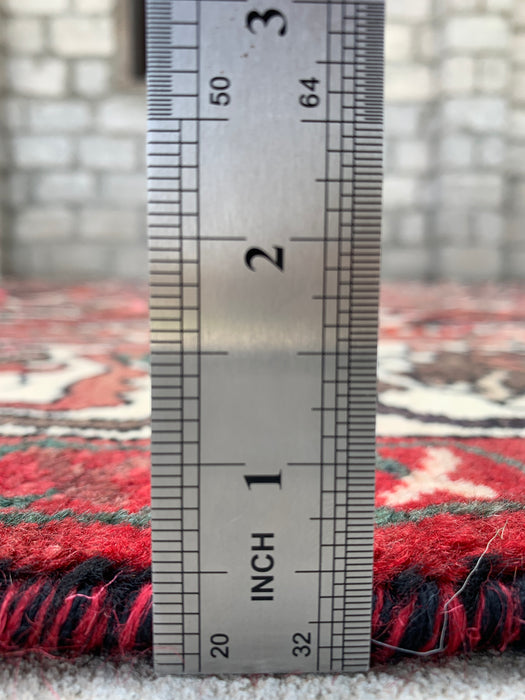 Handmade Persian Wool Area Rug 7x10 - Burgundy, Brown Black & Ivory Persian Style Rug - Exact Size 9'10" x 6'9" - KBHM-1140