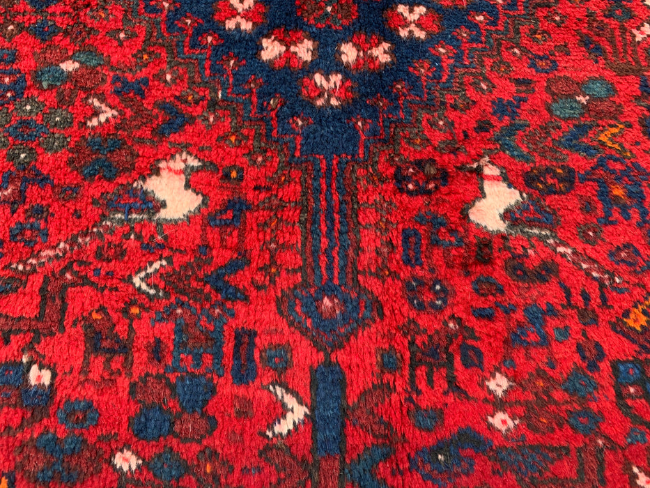 Handmade Persian Wool Area Rug 7x10 - Red, Navy & Ivory Traditional Medallion Persian Style Rug - Exact Size 10'2" x 6'2" - KBHM-1143