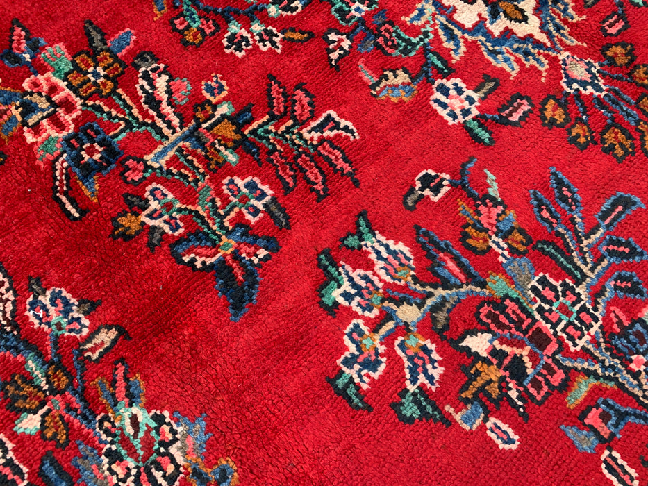 Handmade Persian Wool Area Rug 7x10 - Red, Blue & Ivory Traditional Floral Persian Style Rug - Exact Size 10'2" x 7'0" - KBHM-1149