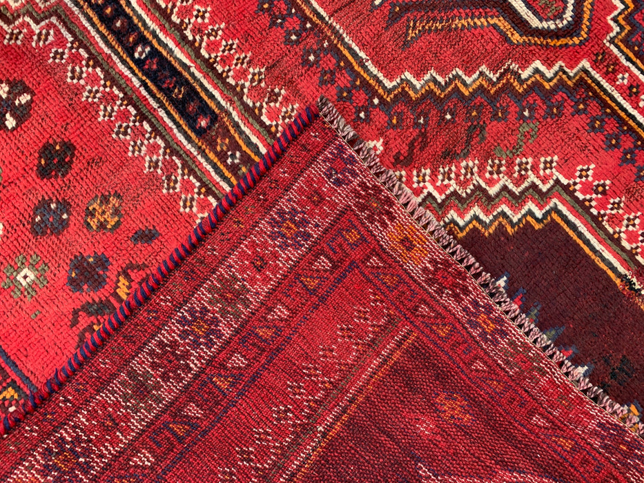 Handmade Persian Wool Area Rug 7x10 - Red Tribal Vintage Persian Style Rug - Exact Size 9'2" x 6'2" - KBHM-1169