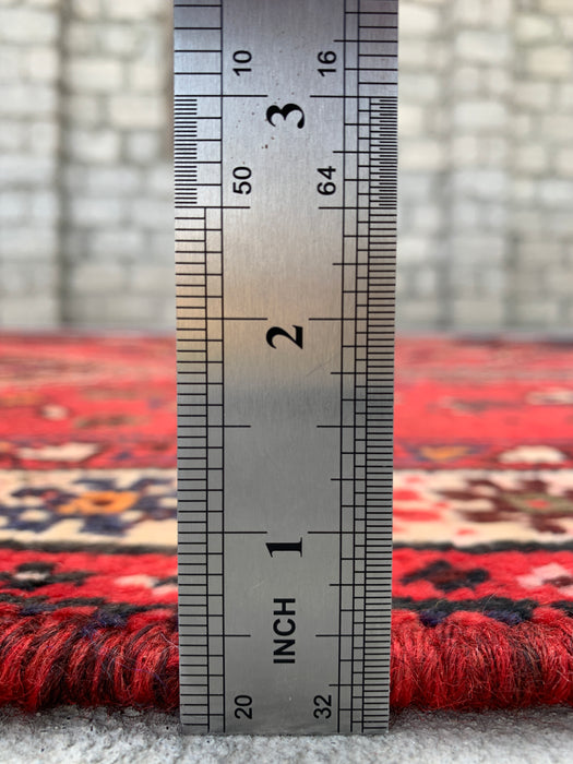 Handmade Persian Wool Area Rug 7x10 - Red Tribal Vintage Persian Style Rug - Exact Size 9'2" x 6'2" - KBHM-1169