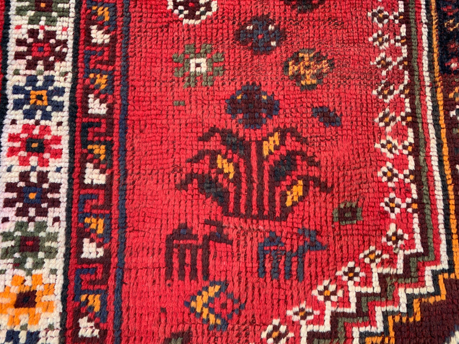 Handmade Persian Wool Area Rug 7x10 - Red Tribal Vintage Persian Style Rug - Exact Size 9'2" x 6'2" - KBHM-1169