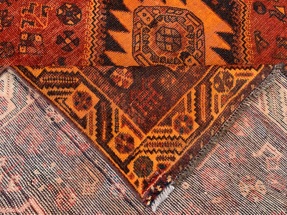 Handmade Persian Wool Area Rug 7x10 - Rust, Brown & Black Tribal Medallion Persian Style Rug - Exact Size 10'2" x 6'2" - KBHM-1178