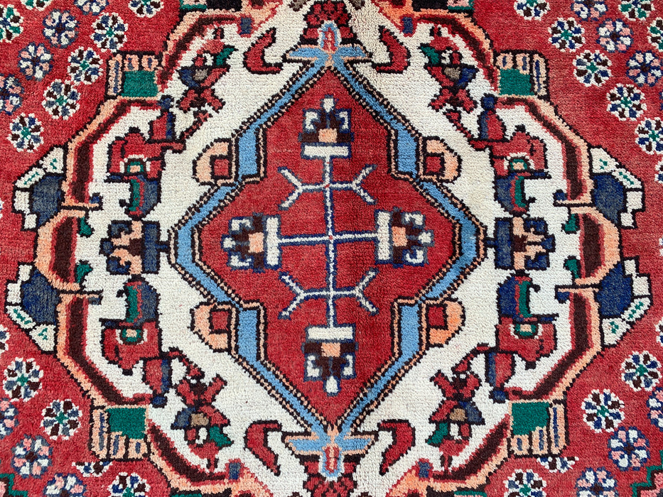Hand-Knotted Persian Wool Runner Rug 10'1" x 4'11" - Red / Blue - KBHM-1201