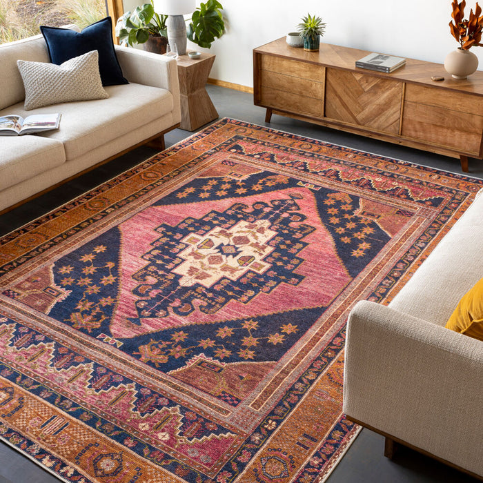Amelie Machine Washable Rug — Rose / Burnt Orange | AML-2347