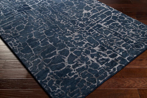 Banshee Handmade Wool & Viscose Rug — Dark Blue | BAN-3306 - construction