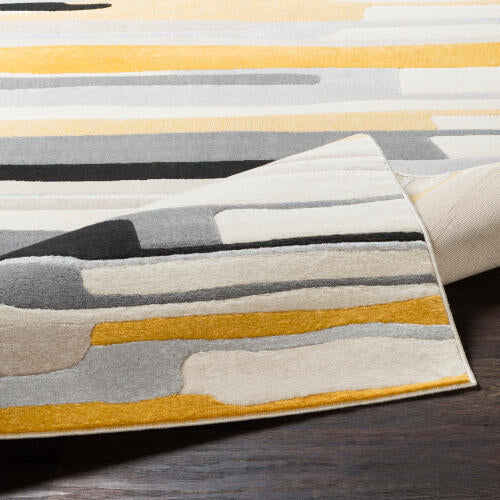 City Machine Woven Rug — Yellow / Gray Multi | CIT-2340 - construction