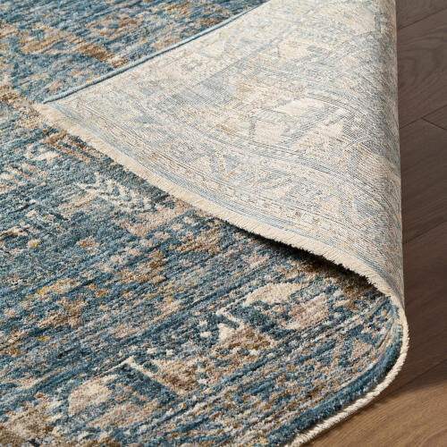 Livabliss Mirabel Machine Woven Rug — Denim / Camel | MBE-2301 - construction