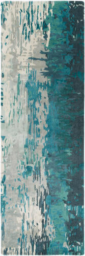 Banshee Handmade Wool & Viscose Rug — Teal | BAN-3343