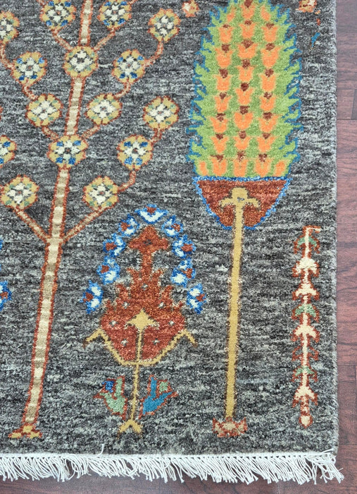 8x10 ft, Hand knottec Oriental Chinar design , Colour Tarmac