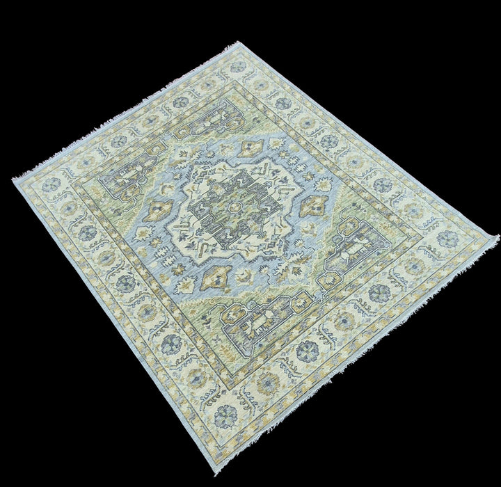 8x10 Hand Knotted Carpet ,Oriental Sherapi design ,Colour Grey / Beige