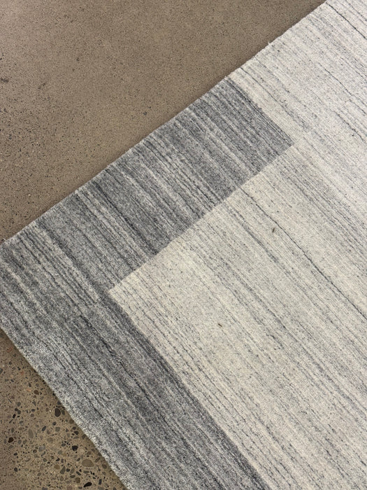 5’10X9' Hand-Knotted Silverstone Wool Area Rug- Ivory/Grey