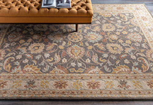 Caesar Handmade Wool Rug — Charcoal / Taupe | CAE-1005