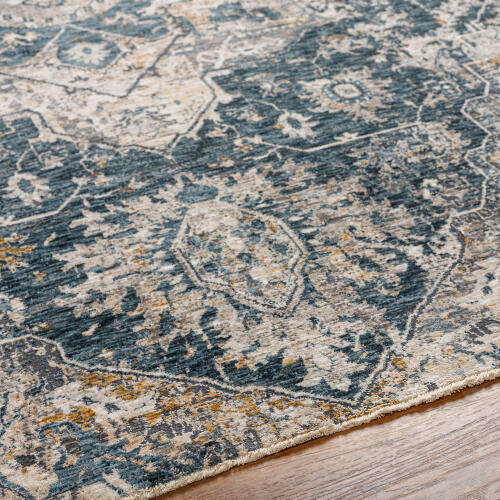 Livabliss Cardiff Machine Woven Rug — Teal / Gray | CDF-2307