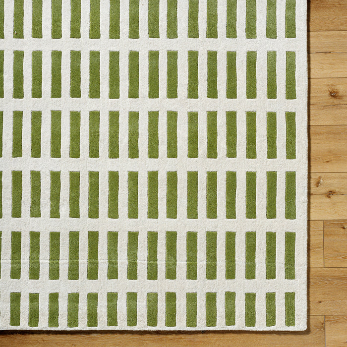 Jason Wu Grid Wool Rug — Coral / Green | JSW-1000 in
