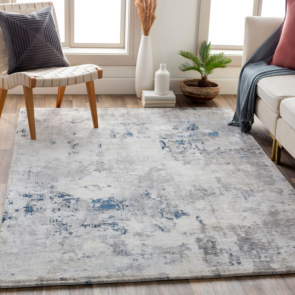 Aisha Machine Woven Rug — Charcoal / Blue | AIS-2314 - colour & pattern
