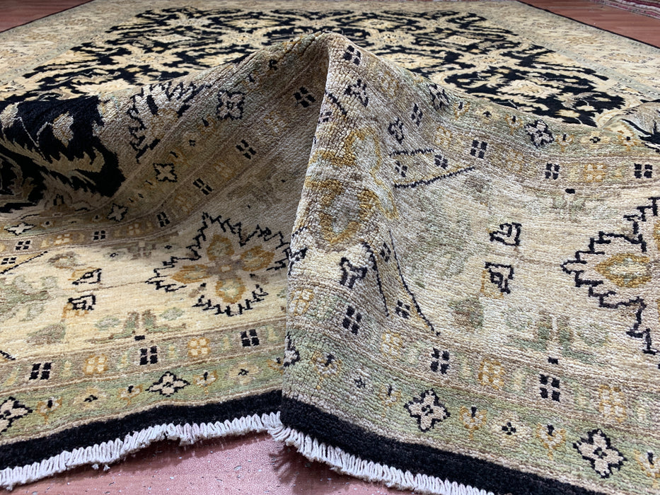 9'x12' Hand-Knotted Chobi Black/Beige Area Rug – KB Rugs