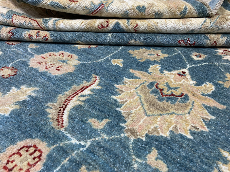 9'x12' Hand-Knotted Chobi Blue/Ivory Area Rug – KB Rugs