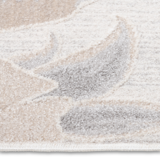 Ivory Floral Rug – Soft Indoor/Outdoor 3D Texture (Non-Shedding)