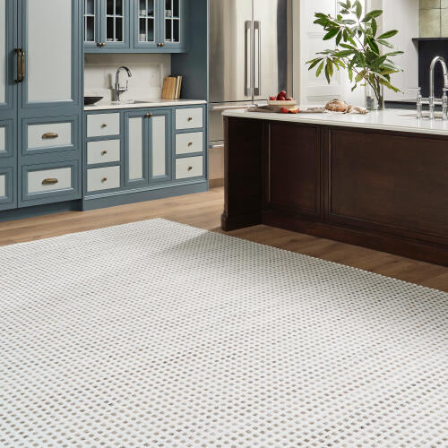 Ariel Handwoven PET Rug — White / Taupe | AIL-2301 - colour & pattern