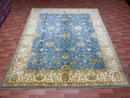8'x10' Hand-Knotted Chobi Blue/Ivory Area Rug – KB Rugs