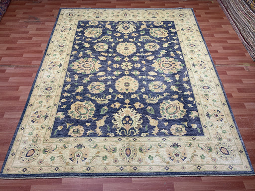 8'x10' Hand-Knotted Chobi Navy/Ivory Area Rug – KB Rugs
