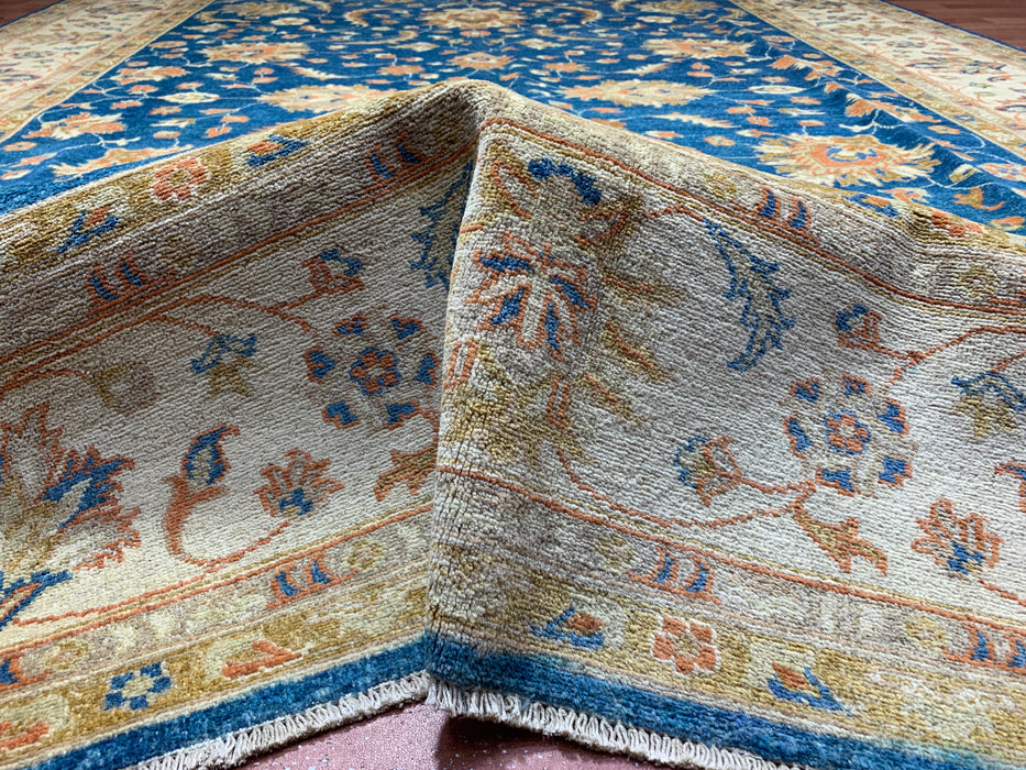 9'x12' Hand-Knotted Chobi Blue/Ivory Area Rug – KB Rugs