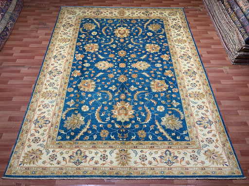 9'x12' Hand-Knotted Chobi Blue/Ivory Area Rug – KB Rugs