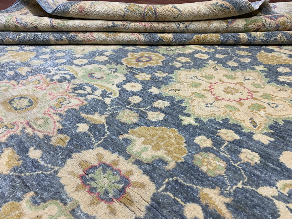 9'x12' Hand-Knotted Chobi Blue/Ivory Area Rug – KB Rugs