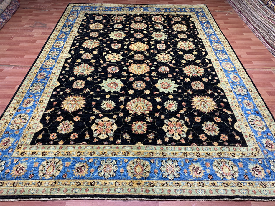 9'x12' Hand-Knotted Chobi Black/Blue Area Rug – KB Rugs