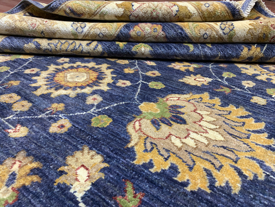 7'x10' Hand-Knotted Chobi Navy/Gold Area Rug – KB Rugs